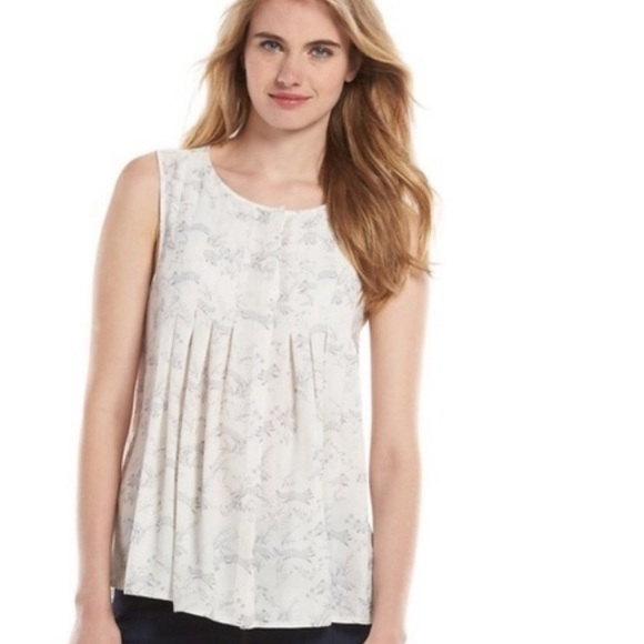 LC Lauren Conrad Fox Pleated Top - Picture 2 of 3